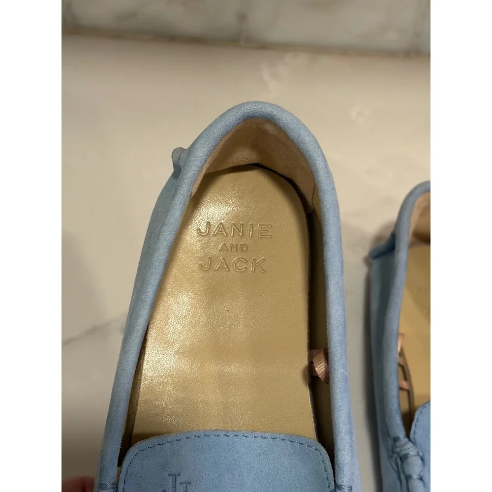 Janie and Jack Kids Blue Suede Driving Loafers Moccasins Size 12 100045678